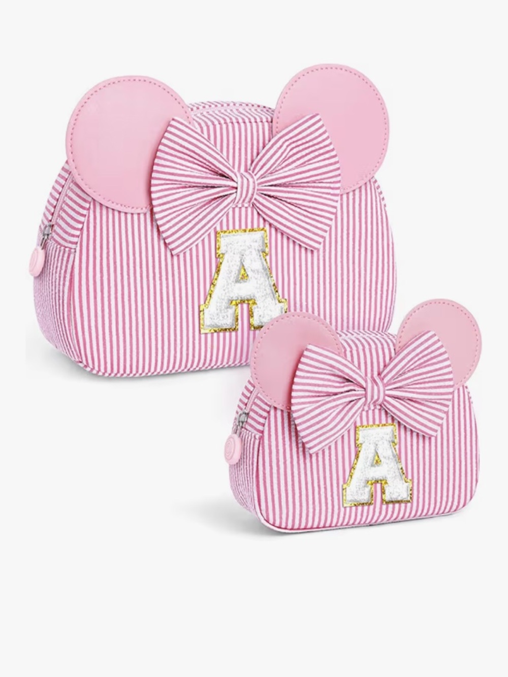 Personalized Initial “A” Cosmetic Bag Set - NWT 💖🎀🐭